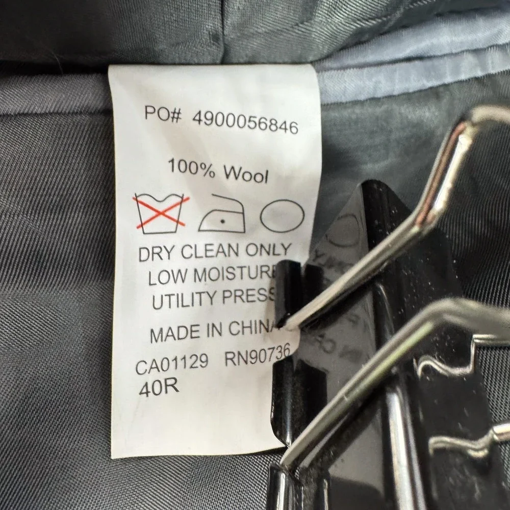 Tallia Suit Mens 40 Regular Gray Check Wool Slim Fit Pants 34x36 New $700